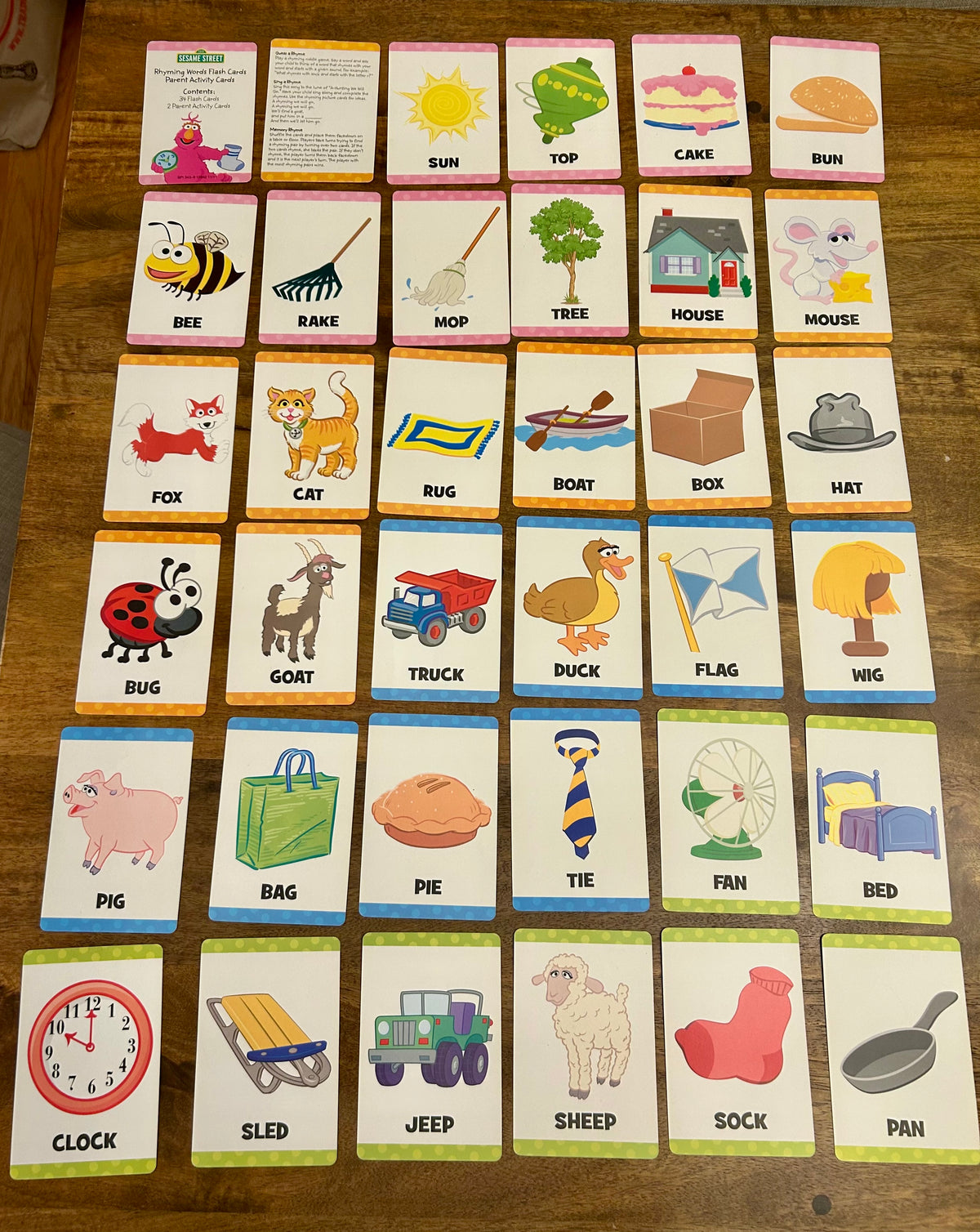 Sesame Street Rhyming Words cards, complete