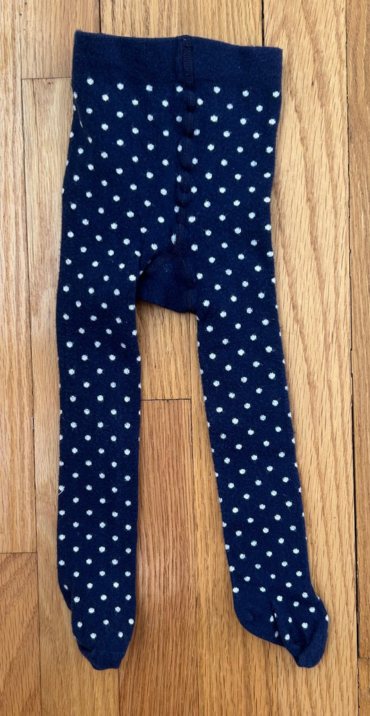 H&M Blue Polka Dot Thick Tights see description - size Month - 0-12