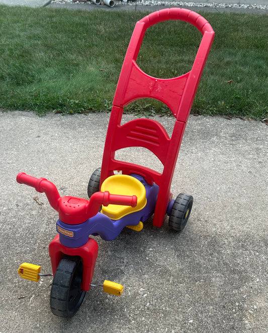 Trike with push handle