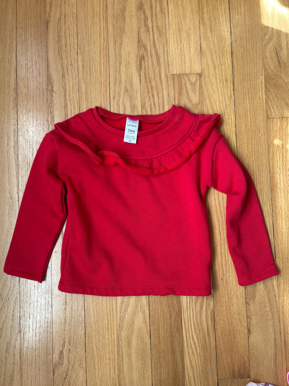 Carters Red Fleece Sweater EUC - size Month - 18-24 / 24M