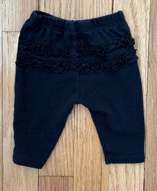 Carters Black Ruffle Butt Leggings EUC - size Month - Newborn