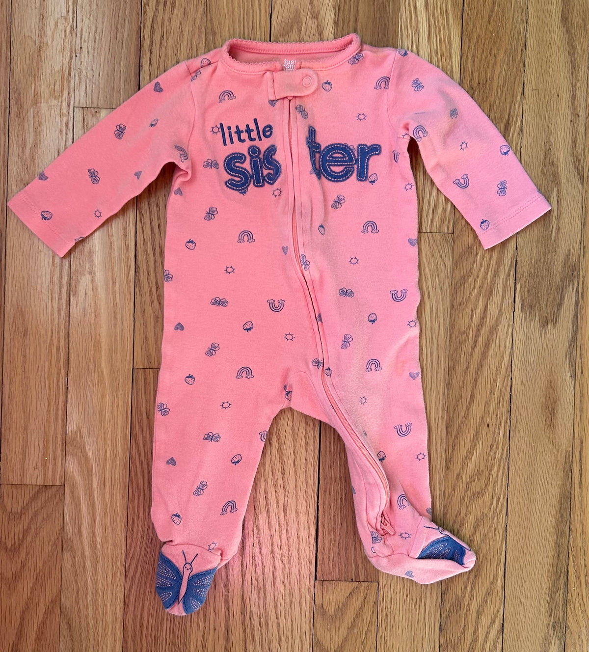 Carters Little Sister Footie PJs EUC (6M) - size Month - 3-6 / 6M