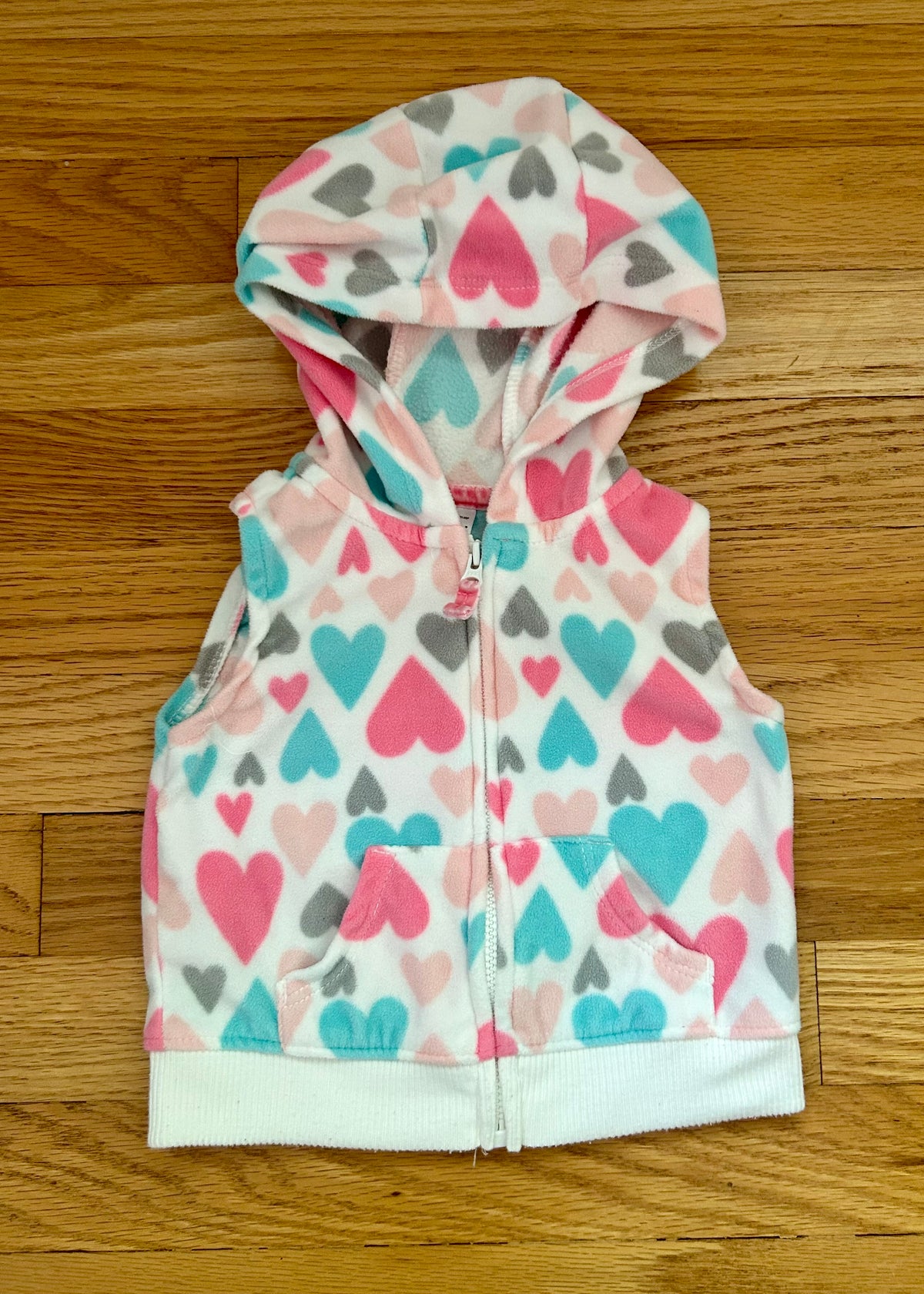 Carters Fleece Heart Vest - size Month - 6-9 / 9M