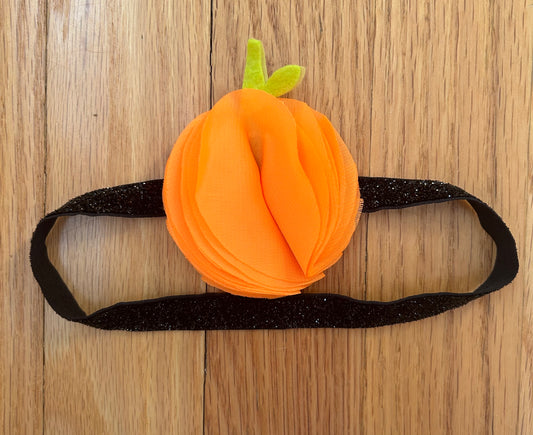 Pumpkin Glitter Infant Headband, Like New - size Month - 0-12