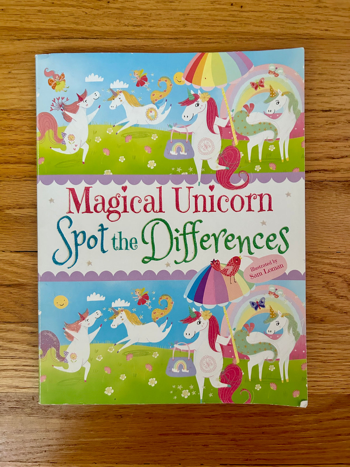 Spot the difference Unicorn, one page done