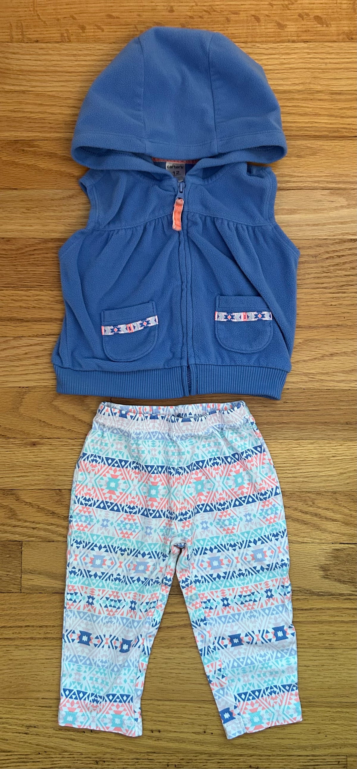 Carters Fleece Vest and Pants - size Month - 9-12 / 12M