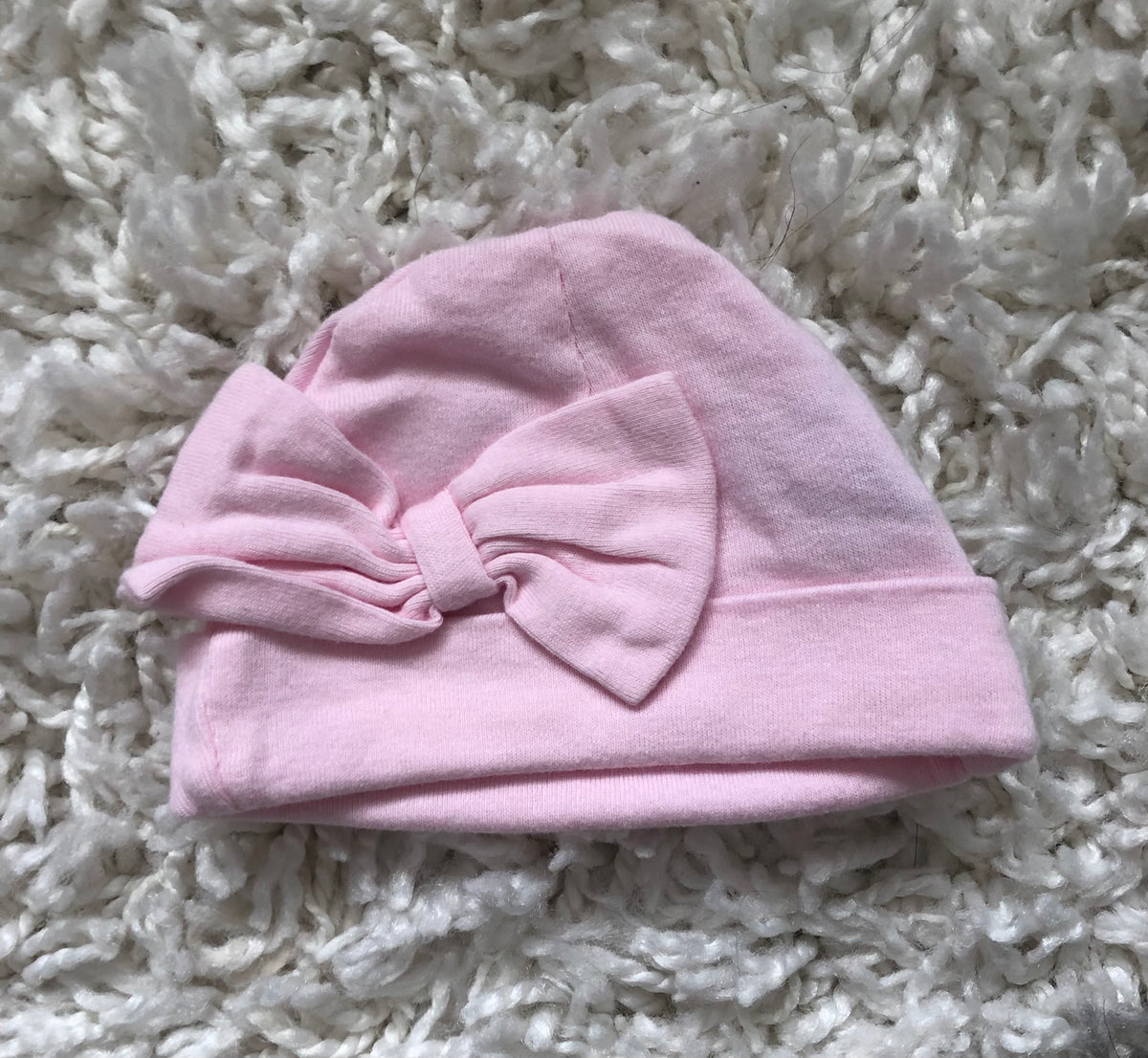 Pink Bow Hat Newborn Like New - size Month - Newborn