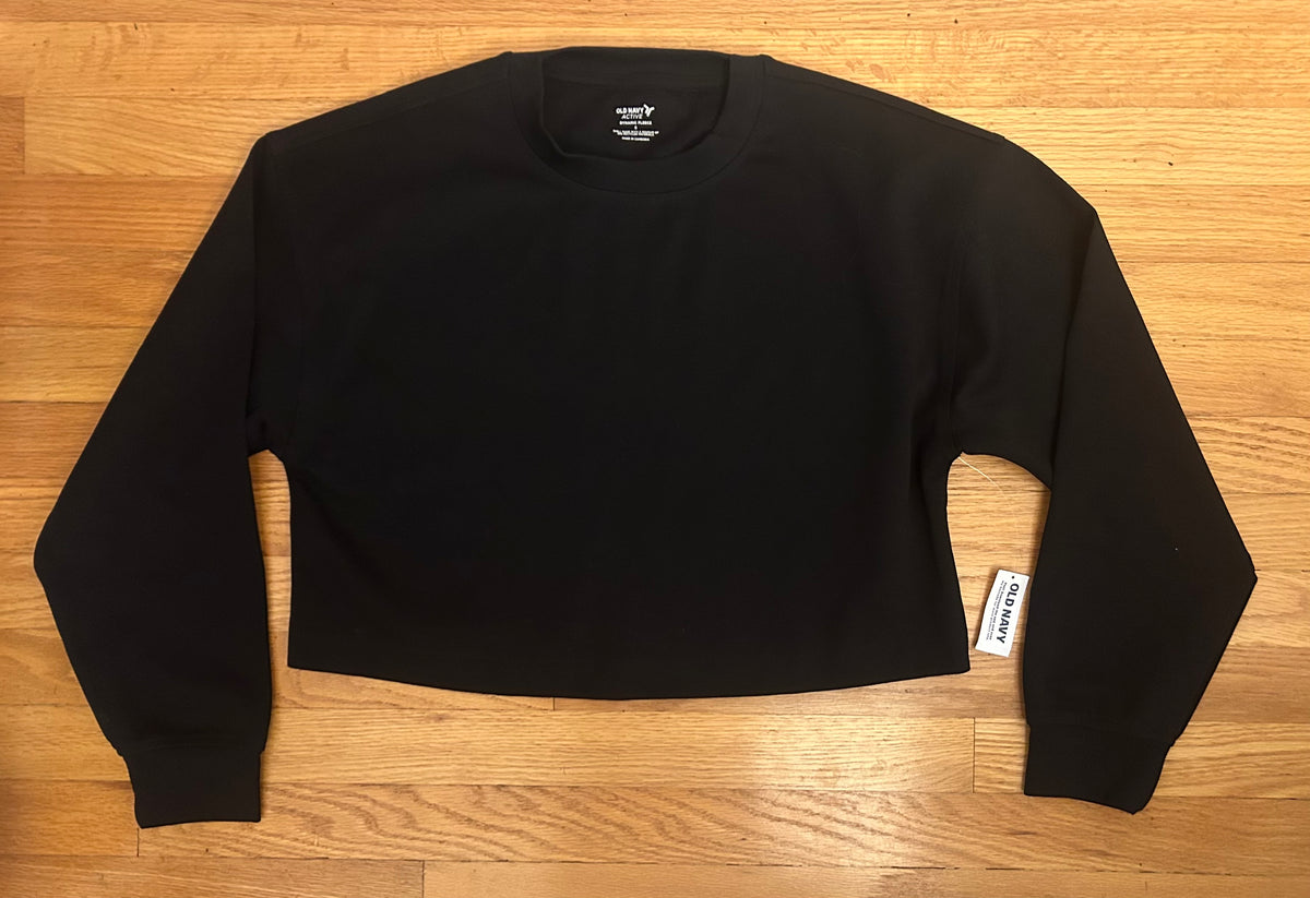 Old Navy Crop Black LS Top, oversized, NWT! - size Women - S (4/6)