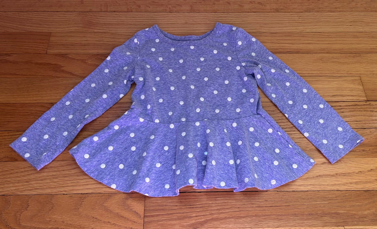 Circo Purple Polka Dot LS Top - size Toddler - 3T