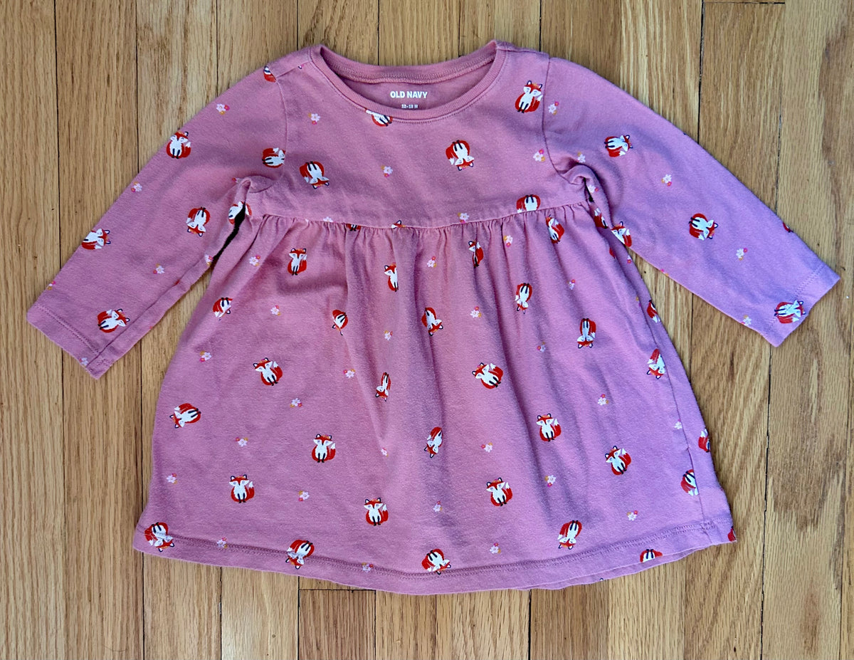 Old Navy Pink Fox Dress - size Month - 12-18 / 18M