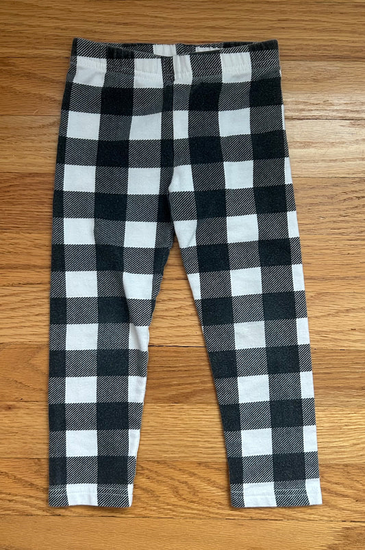 Carters Plaid Leggings, light fleece inside - size Toddler - 3T