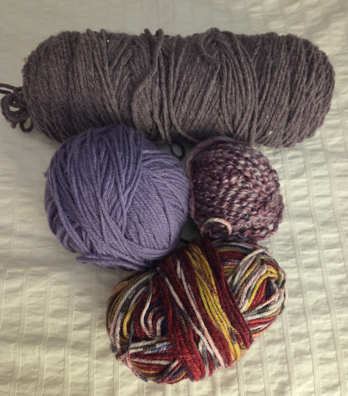 Lot of 4 Yarn Skeins Various colors of purple