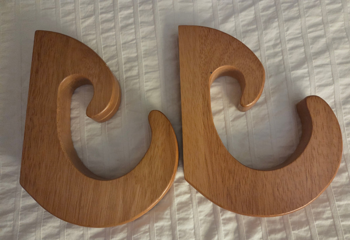 2 Wood Wall Hooks 6.5 tall x 5 wide inches