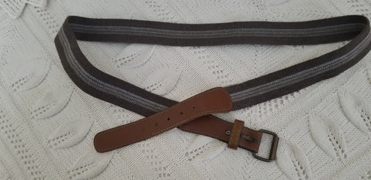 Brown Stretch Belt Men's 40 stripes - size Teen/Men - XL (40-42)
