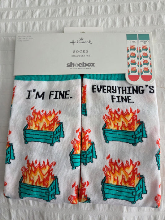 NEW Hallmark Crew Socks Fire Design