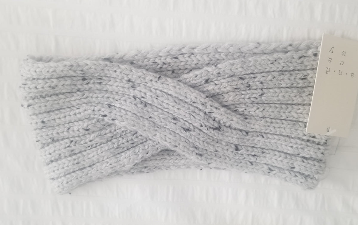NWT gray tweed Headwrap One Size Adult