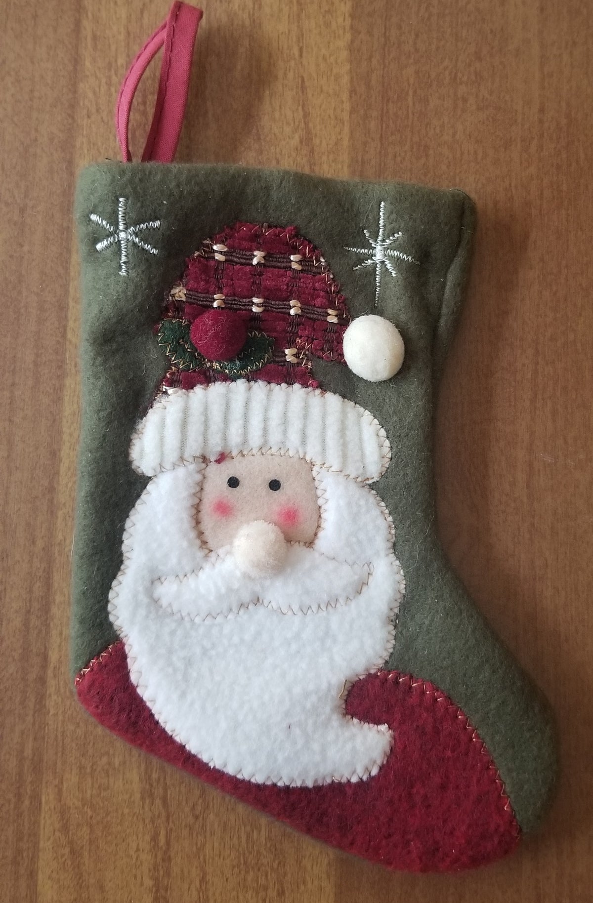 Small Felt Xmas Stocking 9 in from top to toe