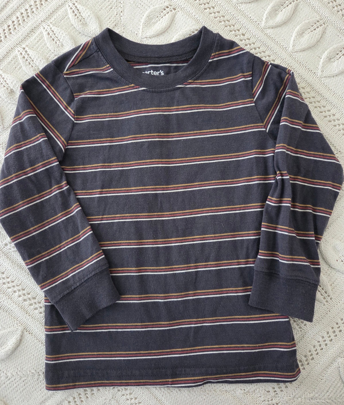Carter's LS T-shirt Gray w/stripes - size Toddler - 2T