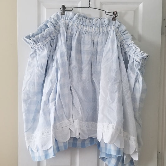Bassinet Skirt Blue check
