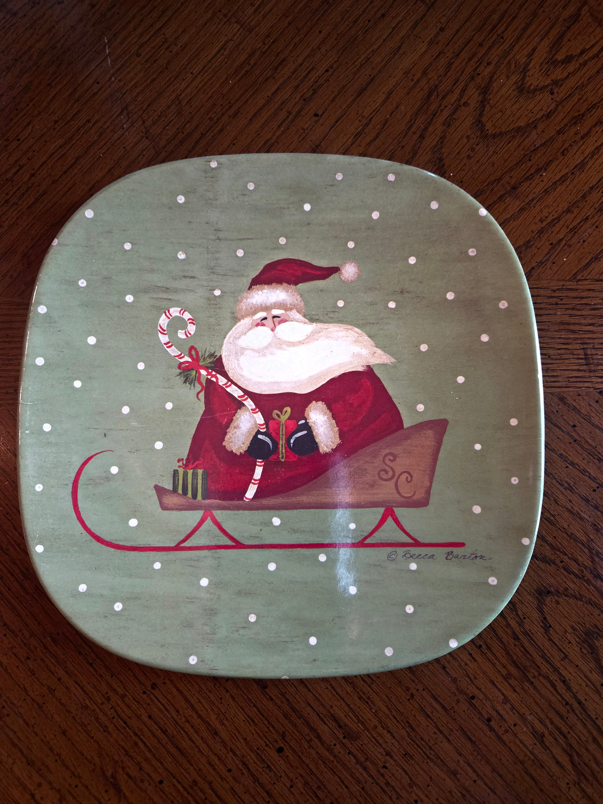 Santa Holiday Plate Add cookies for a gift!