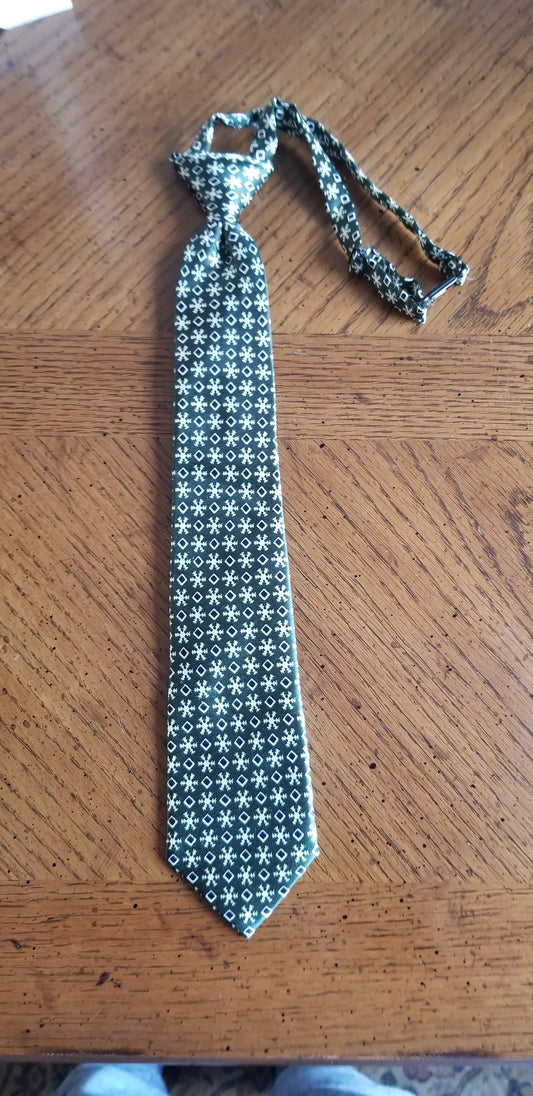PLACE Green/Cream Tie Adjustable Neck 4-7 yrs