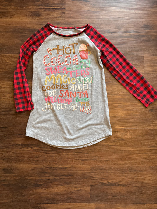 Max&Olivia nightgown Santa , buffalo plaid - size Youth - 8 (M)