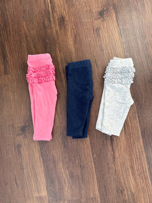 3pc leggings Pink Blue Gray - size Month - 0-3 / 3M