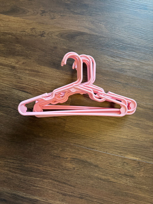 12 pink plastic kids Hangers