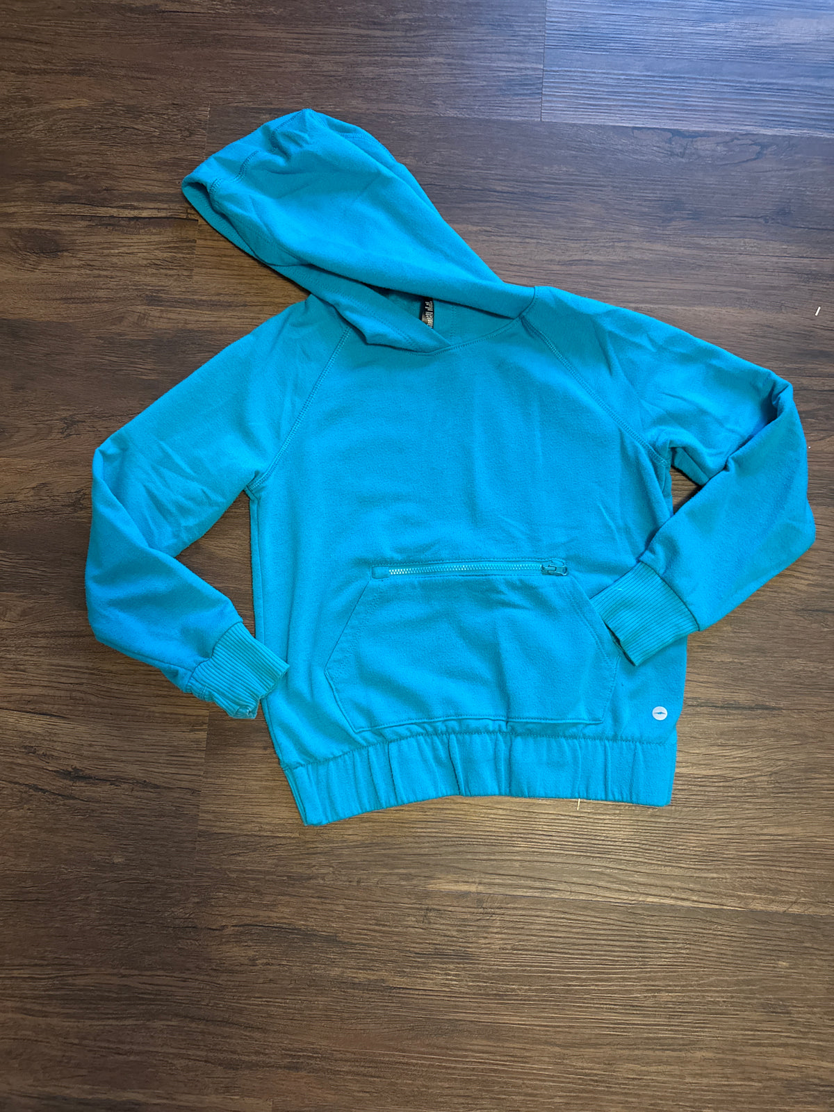 Blue-green hoodie Has a zipper pocket! - size Youth - 6 (S)