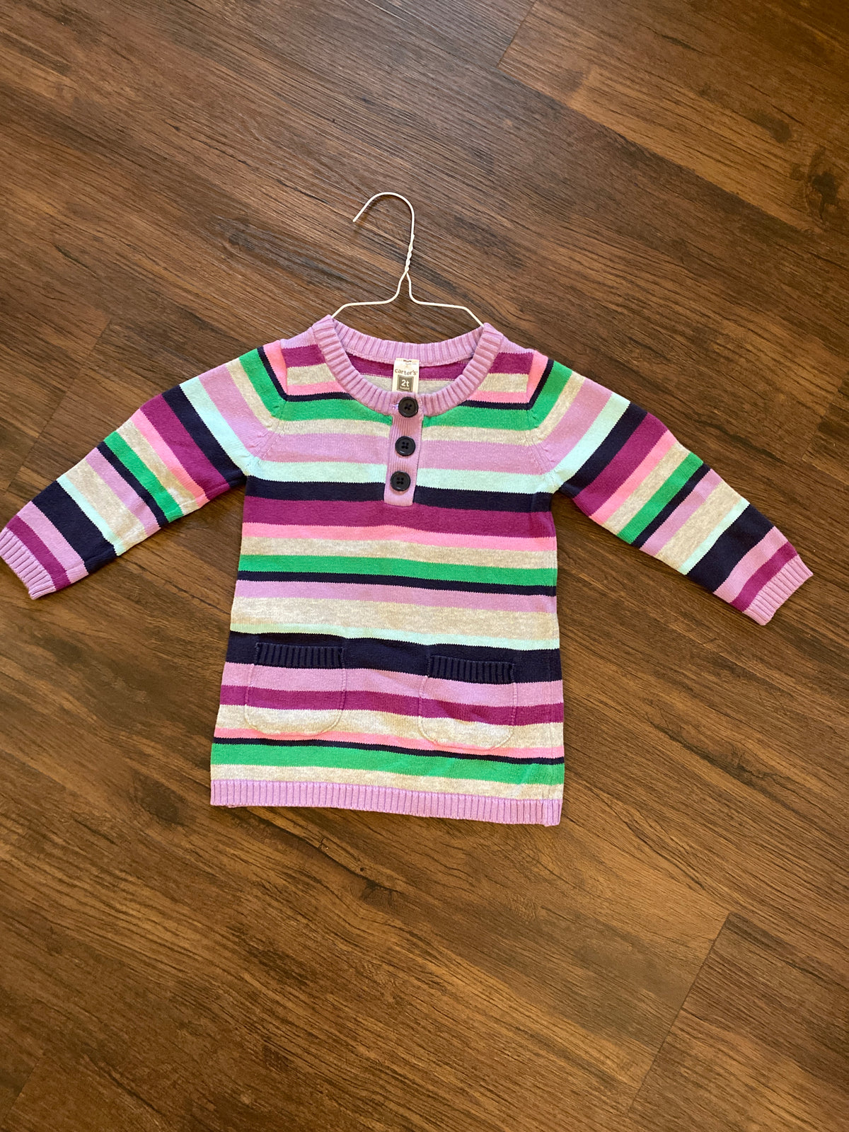 Caters sweater - long Purple stripe - size Toddler - 2T