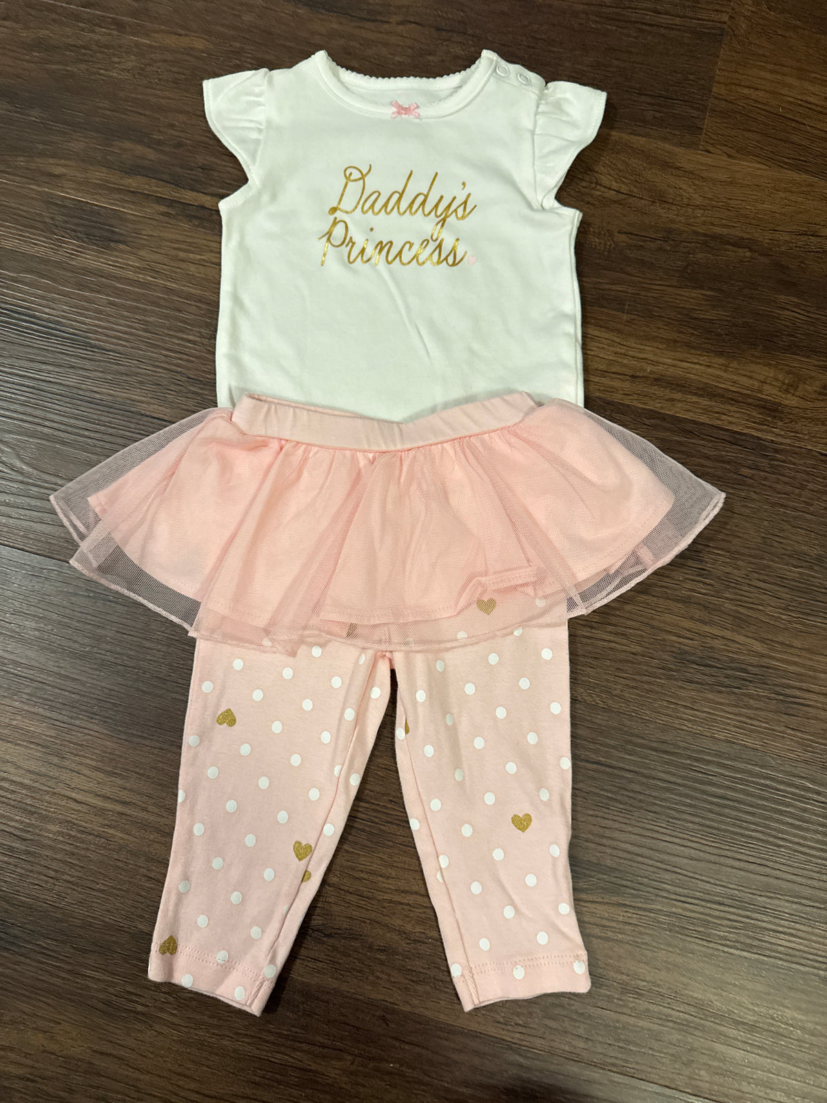 Carters 2pc Onesie/pant Daddy's princess w/pink - size Month - 3-6 / 6M