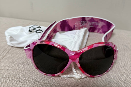 Baby Sunglasses w/strap Pink Tortoise Shell