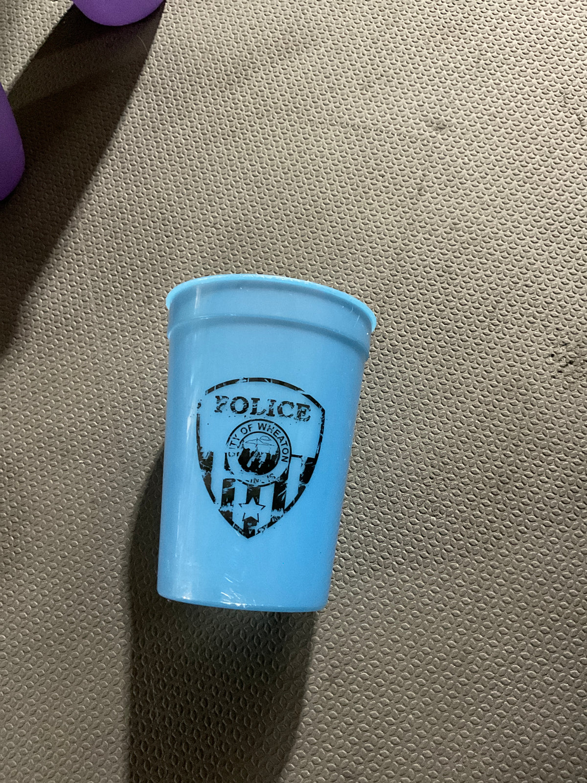 Blue plastic cup