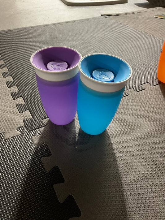 2 sippy cups with lids