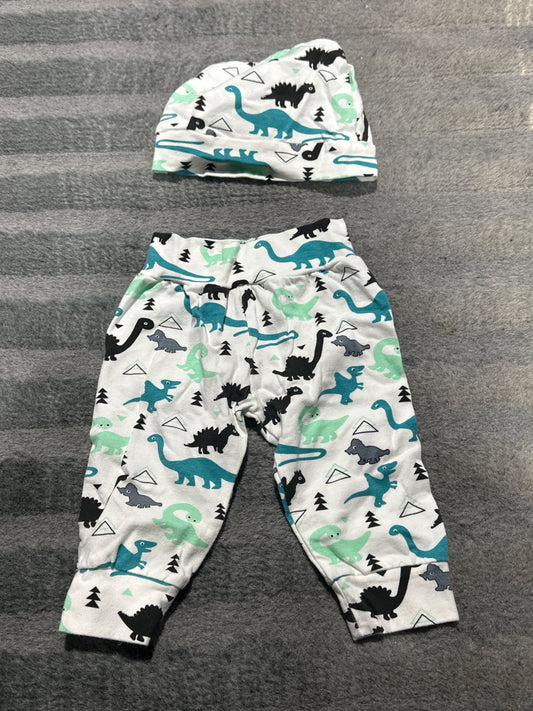 Dino pants w/ matching hat - size Month - 3-6 / 6M