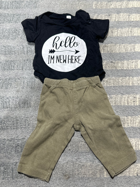 I'm new here outfit - size Month - 0-3 / 3M