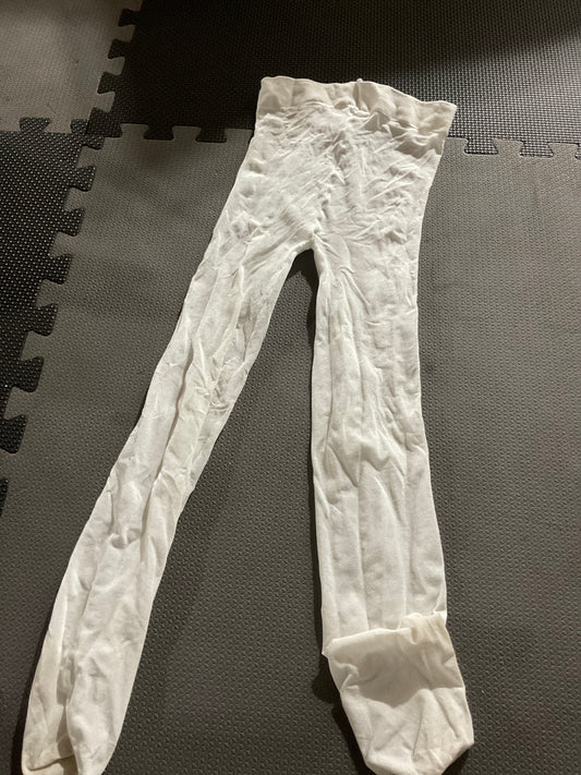 White sparkle nylon Tights - size Youth - 5 (XS)