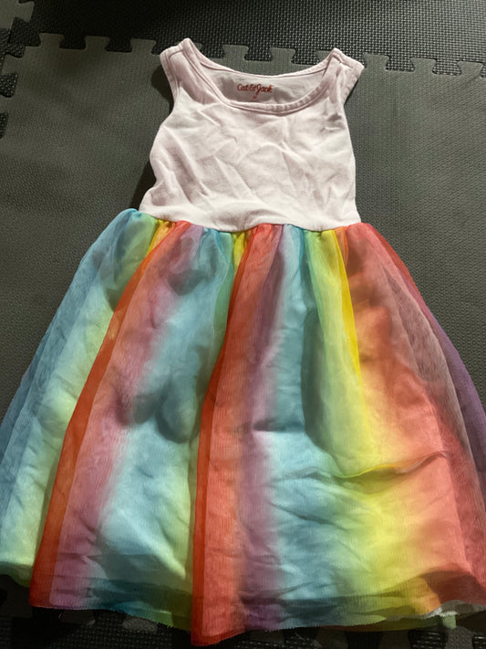 Rainbow tulle pink tank Top dress - size Toddler - 5T