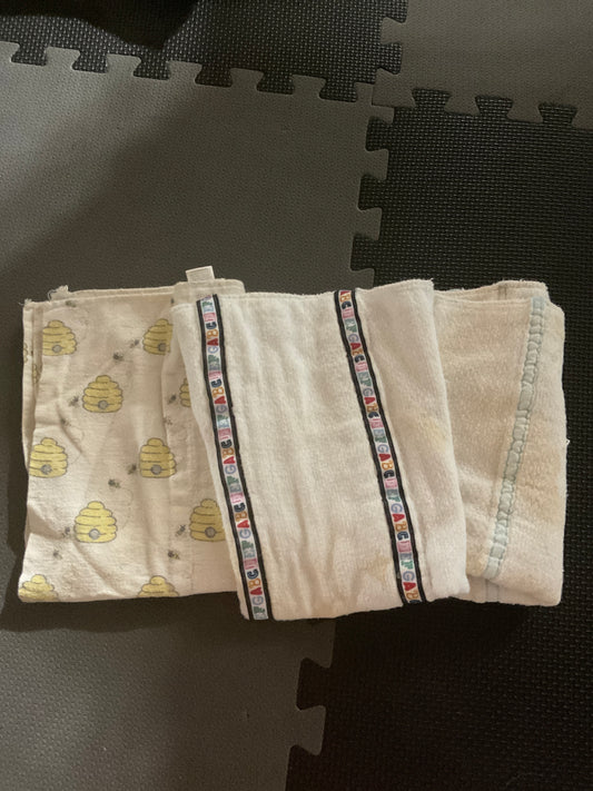 3 various burp clothes