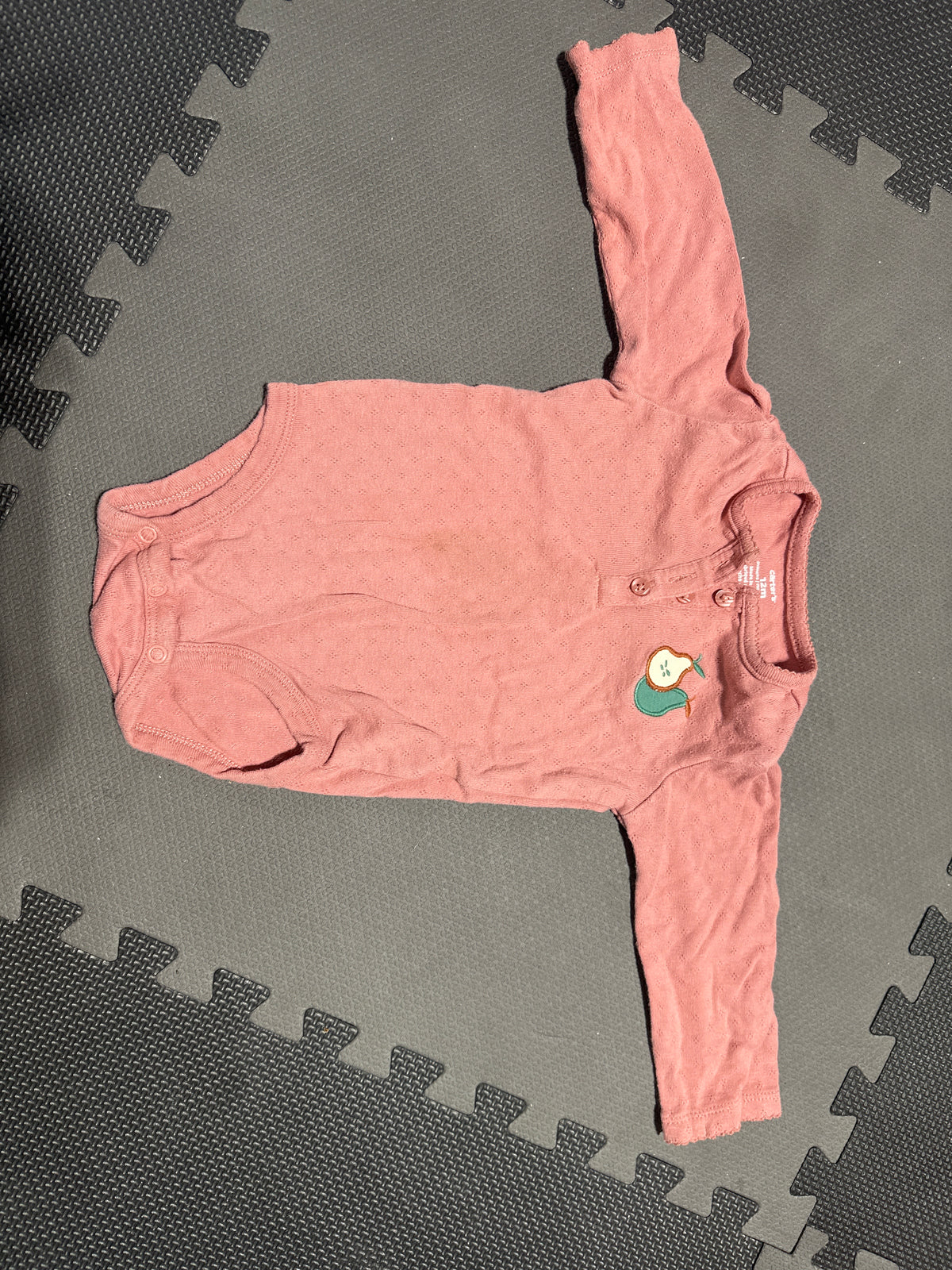 Pink onesie pears Long sleeve - size Month - 9-12 / 12M