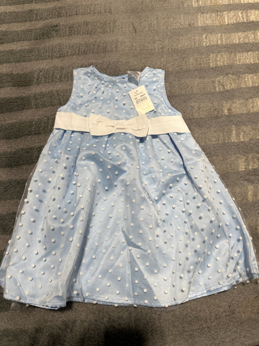 Blue polka dot dress (Brand new) - size Month - 12-18 / 18M