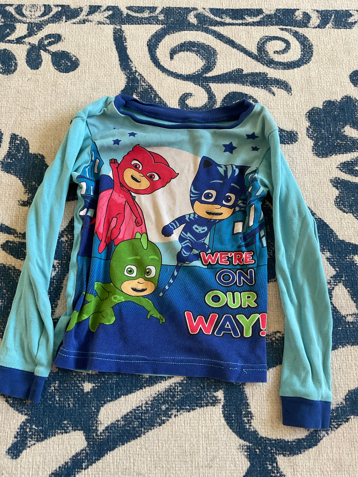 PJ MASKS blue longsleeve PJ top - size Toddler - 5T