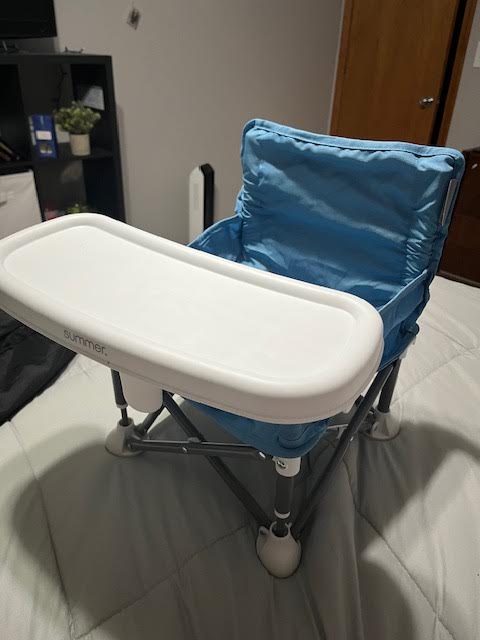 summer travel high chair blue, barely used