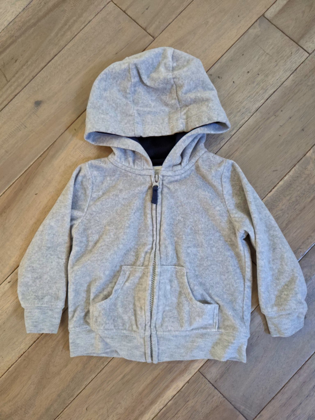 EUC Carter's gray fleece zip-up hoodie - size Month - 6-9 / 9M