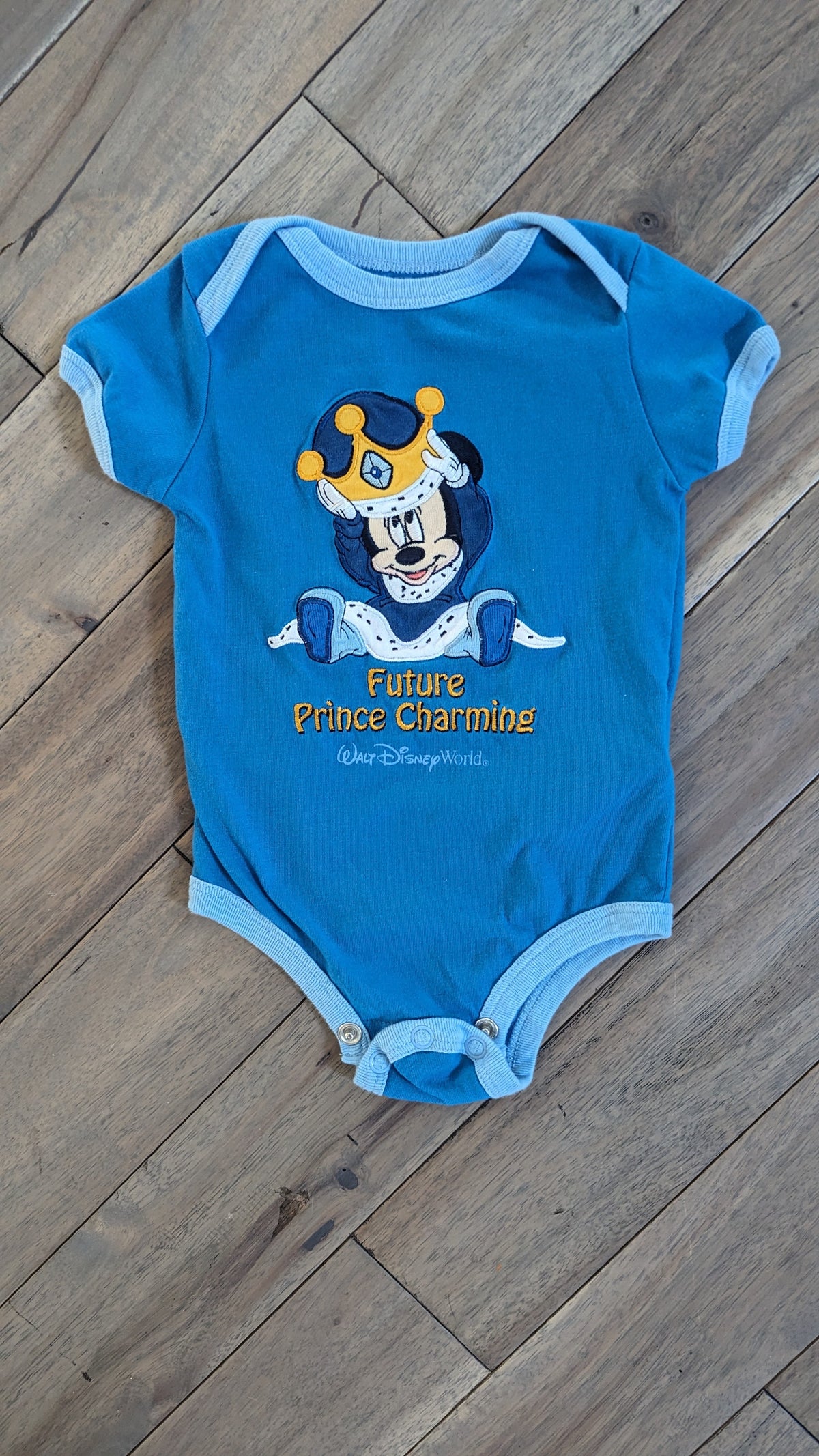 Disney EUC onesie: Blue w/ Mickey Mouse - size Month - 9-12 / 12M