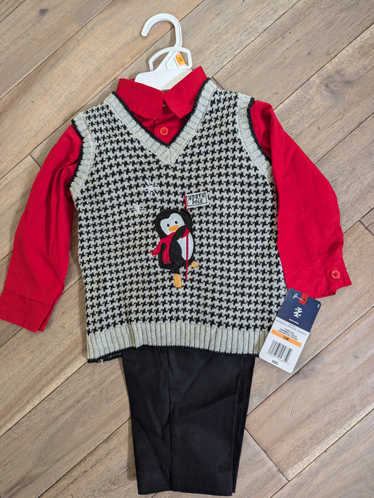 NWT Izod 3-piece: Shirt/pants/sweater vest - size Month - 9-12 / 12M