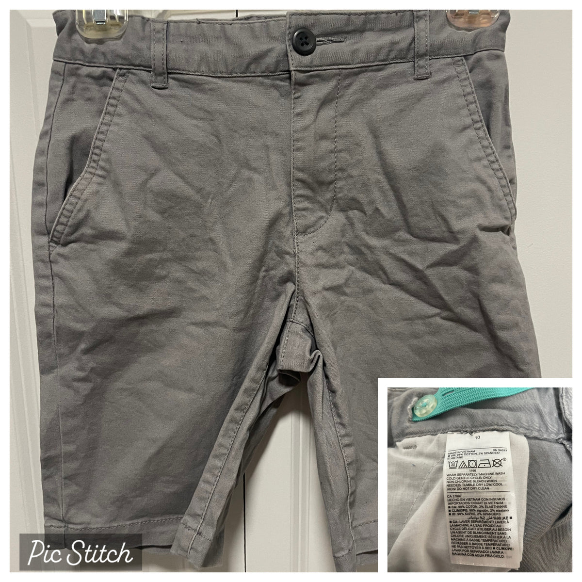 ON Gray khaki shorts VGUC 98% Cotton - size Youth - 10 (L)