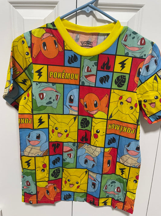 Pok�mon PJ Top only VGUC SS - size Youth - 12 (L)