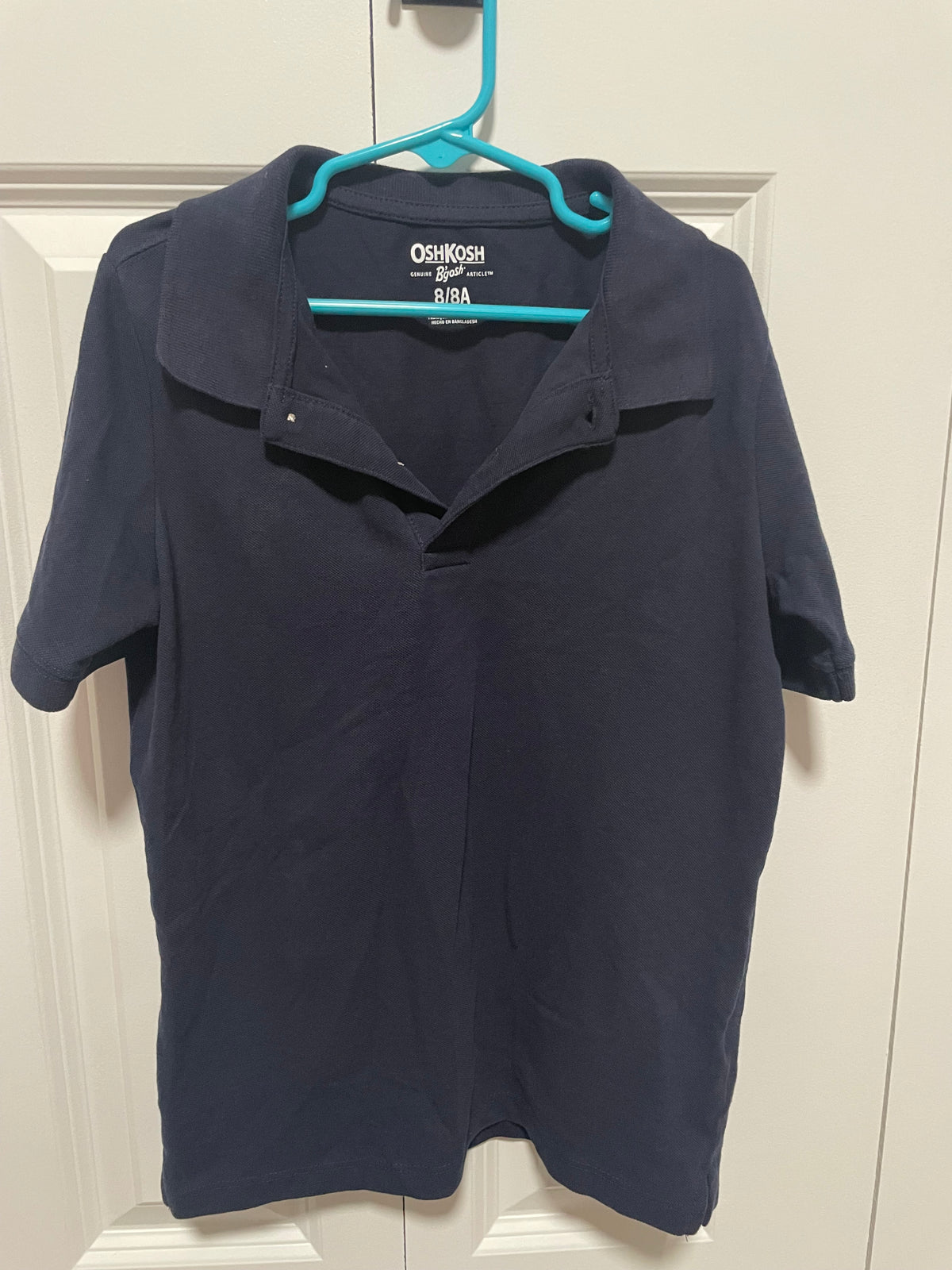 Navy Polo Shirt Oshkosh VGUC - size Youth - 8 (M)