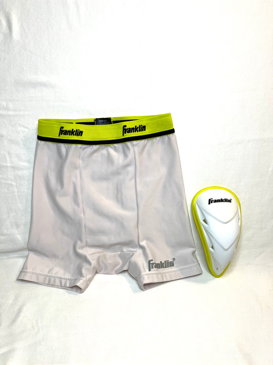 Youth small/medium base- ball boxer briefs w/ cup - size Youth - 7 (S)